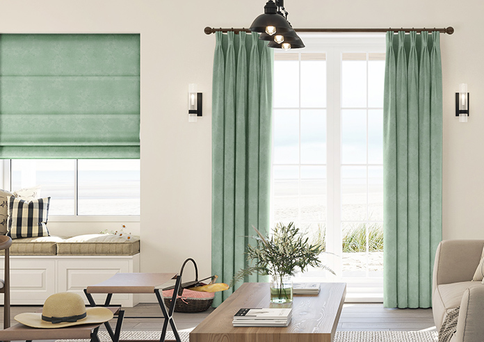 Florence Faux Suede, Light Jade - Made to Measure Curtains - Image 3